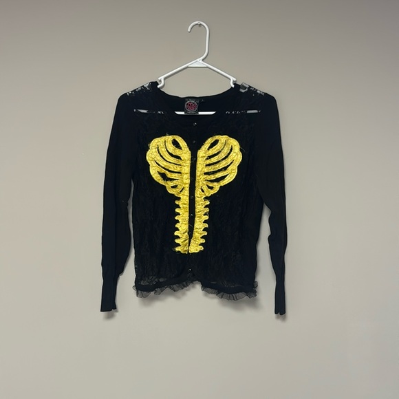 Too Fast Clothing Ribcage Cardigan Size L - Picture 1 of 1